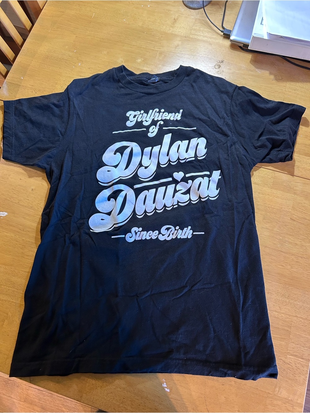 Black 'Girlfriend of Dylan Daužat' Graphic Tee